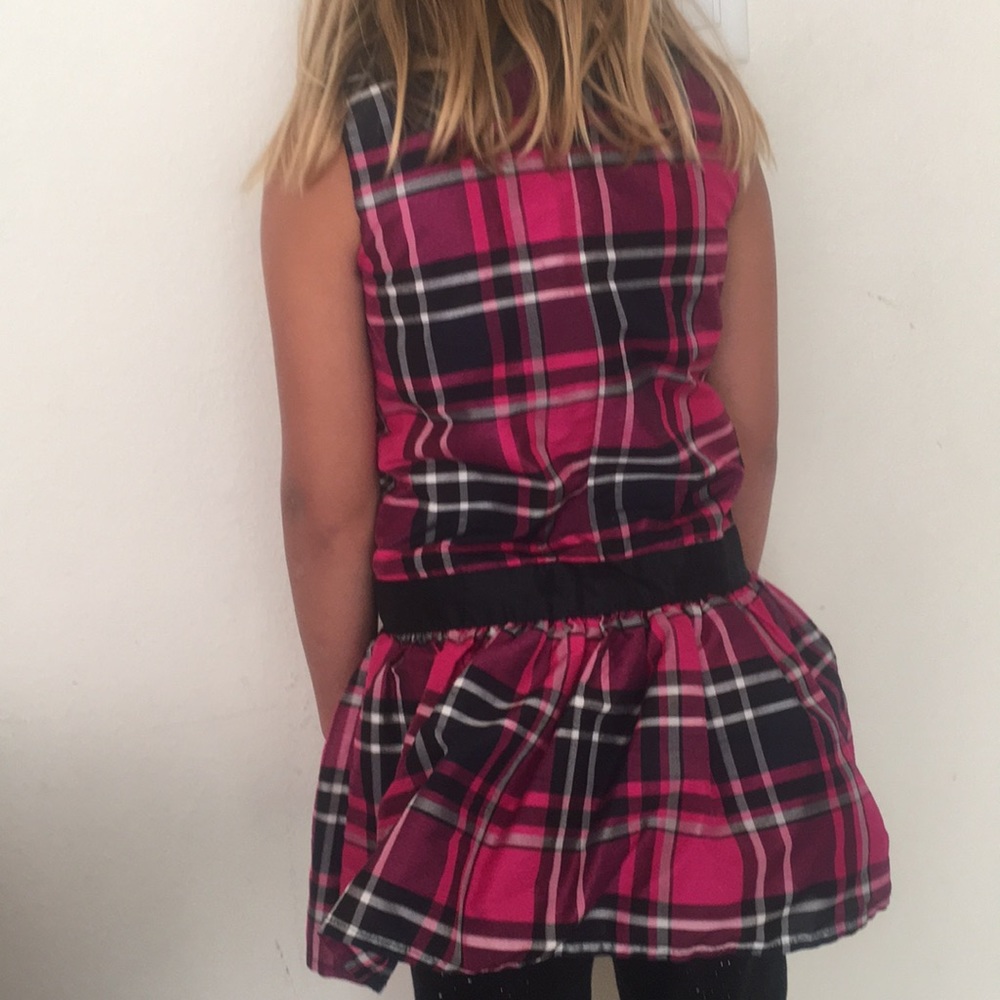 Gymboree girls pink and back plaid dress - Picture 5 of 8